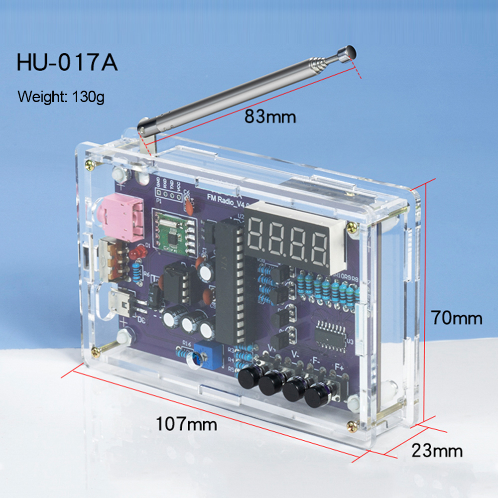 Zestaw HU-017A RDA5807S Zestaw do nauki części elektronicznych FM do samodzielnego wykonania 87-108MHz z/bez zestawu obudowy do części składowej elektronicznej