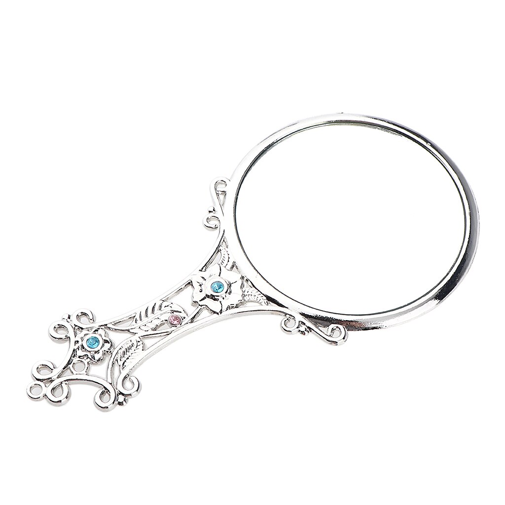 Beauty Vintage Makeup Mirror, Antique Handheld Vanity Table Compact Mirrors - For Salon/Retail/Personal Use: Silver 