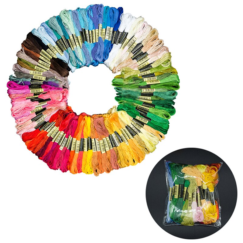 24-100pcs Random Color embroidery DIY Silk Line Branch Threads Similar Dmc Thread Floss Skein Cross Stitch Thread