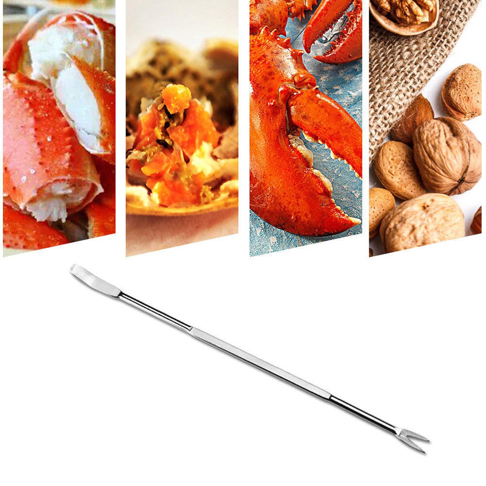 10pcs Stainless Steel Lobster Crab Cracker Shell Claw Seafood Forks Nuts Open Tool Crab Fork And Spoon Kitchen Gadget