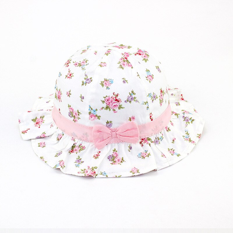 Sommer lue jente rosa låve sol Strand bøtte lue blomster snor lokk utendørs tilbehør til baby smålåve: 48-50cm 2-3 år