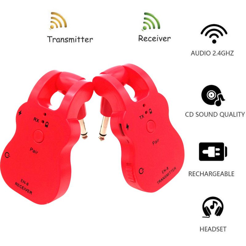 2.4GHZ Wireless Guitar Pickup Plug-and-play Digital Transmitter Receiver Adapter For Electric Guitar Accessories