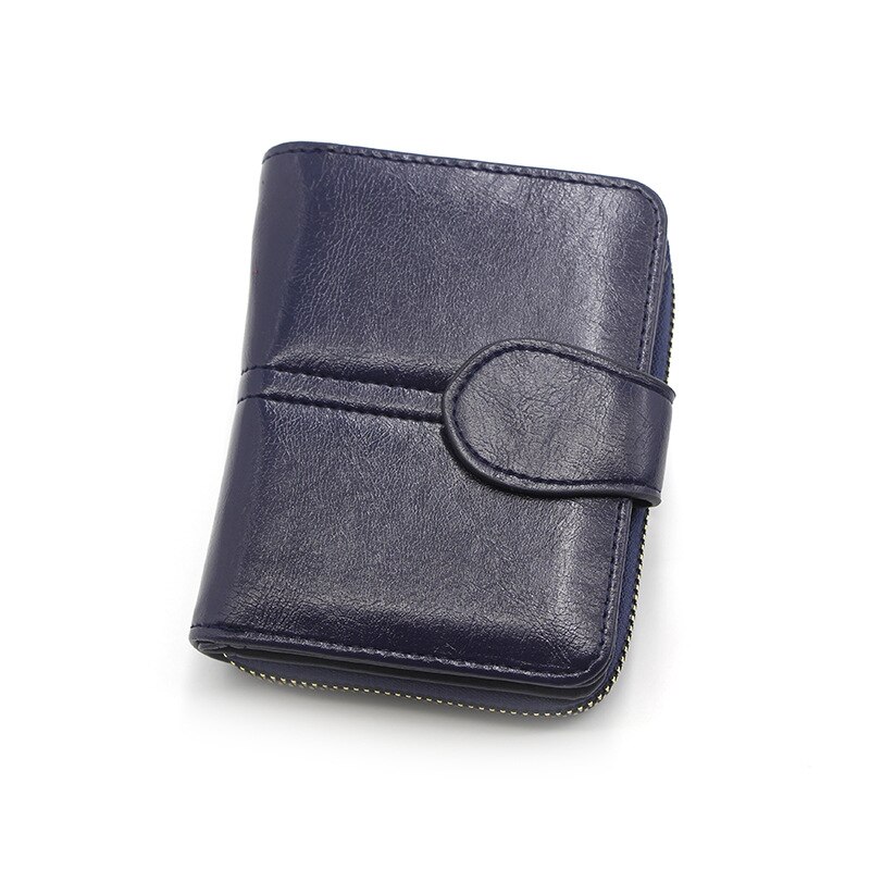 Purdored-porta-cartões de couro pu feminino/masculino com zíper, estojo para cartões de visita, bolsa para moedas, 1 peça: navy