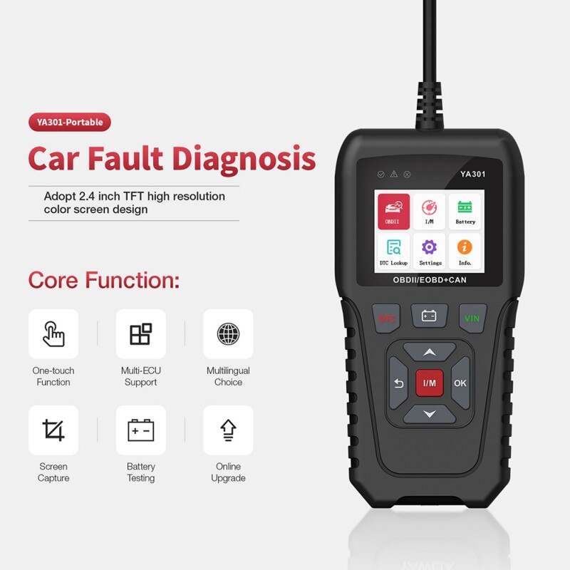 Code Reader Scanner Multifunctional Automobile Engine Code Reading Card Support Battery Check Brake Oil Testing Diagnostic Tool