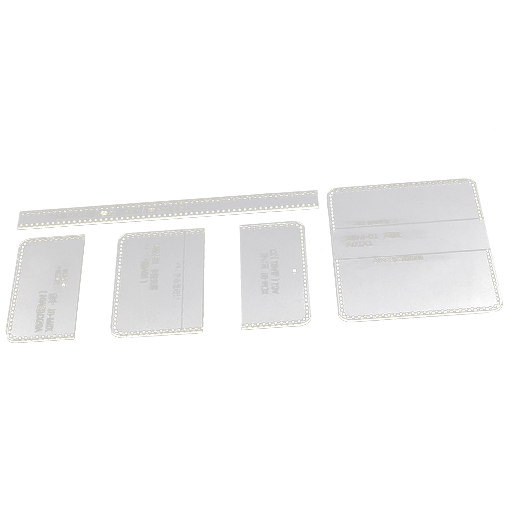 5x/  sæt skabelon akryl mønster stencils til læder kort taske holder tegnebog
