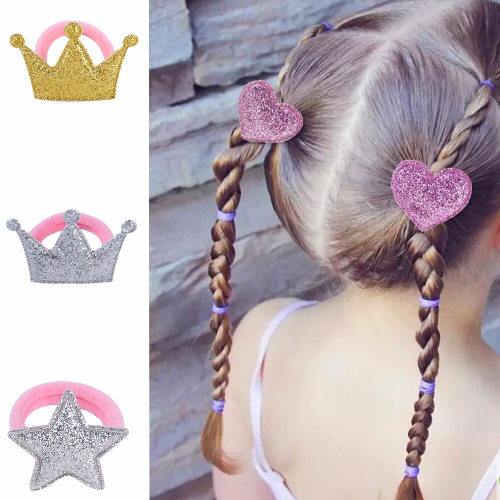 2 Teile/los Krone Stern Prinzessin Elastische Haar Bands Für Mädchen Boutique Haar Seil freundlicher Haar Zubehör Haar Band Headwear 933