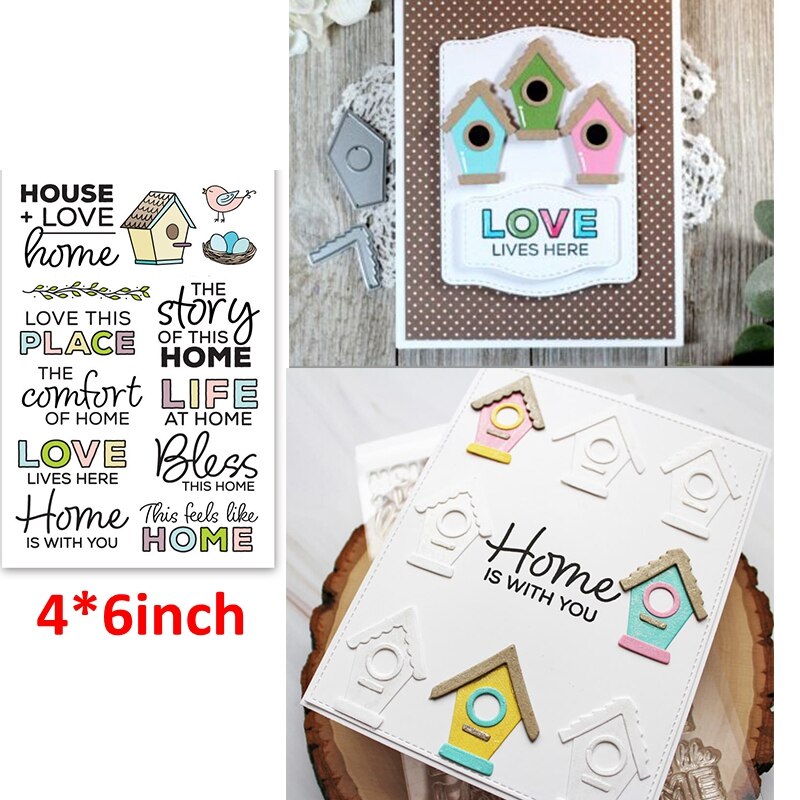 3*4/4*6 tommers klare stempler hilsen ord varme følelser kjærlighet hjerte hus glad på reise kalender blomster  #13: 9