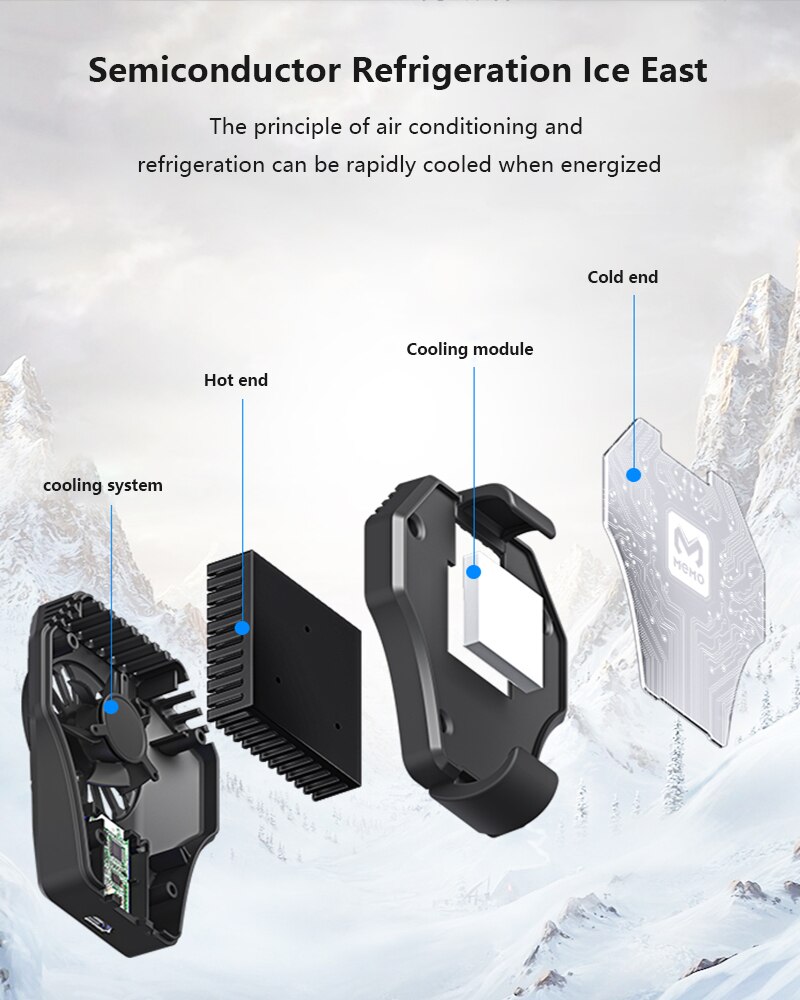 Mobile Phone Radiator Phone Cooling Fan Case Cold Wind Handle Fan DL01 For PUGB Phone Cooler Phone Cooling Fan Case