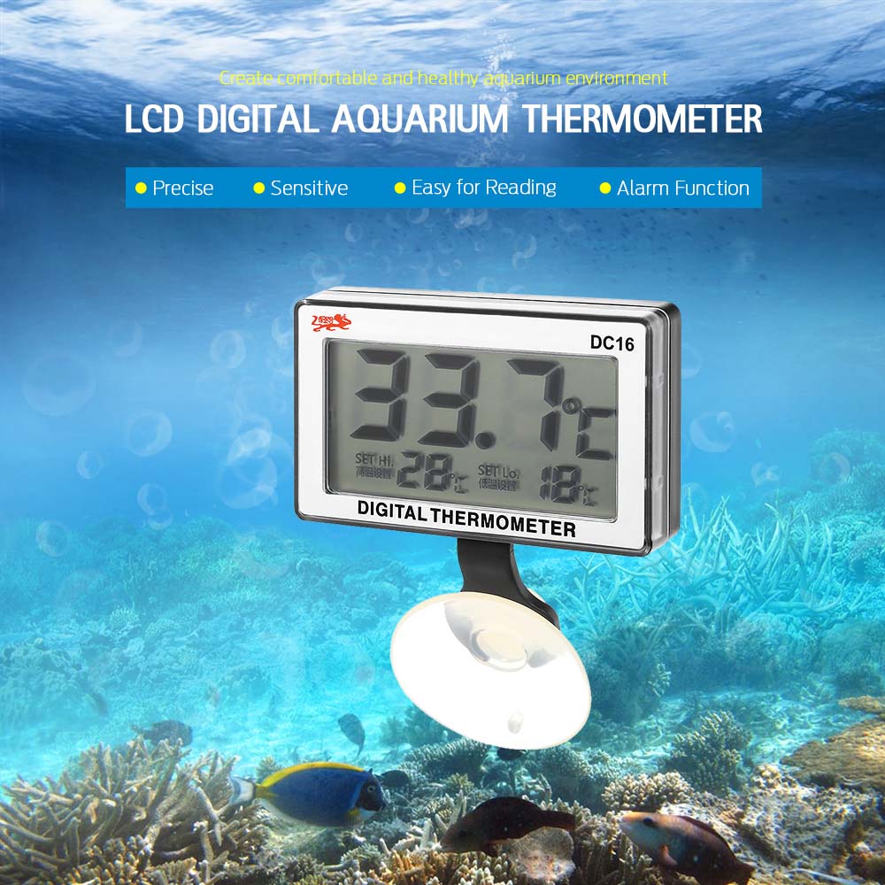 0 °C Om 50 °C Lcd Digital Fish Tank Aquarium Thermometer Dompelpompen Water Temperatuur Meter 0C ~ 50C Hoge/ lage Temperatuur Alarm: Default Title