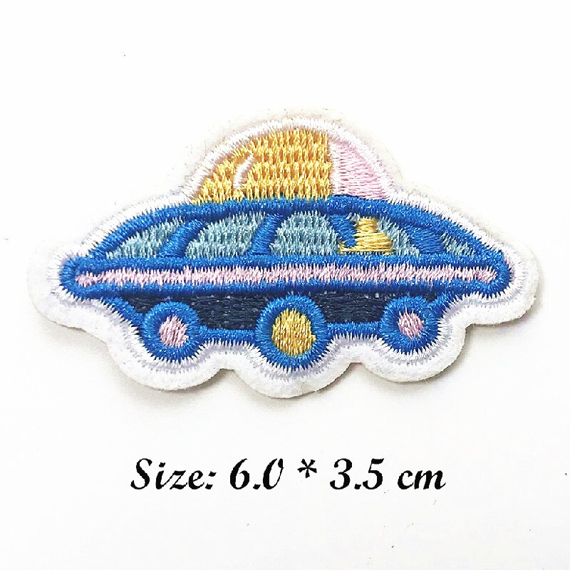 Rocket Flying saucer Space ship Patches Embroidered for Clothing DIY Stripes Applique Clothes Stickers Sewing Iron On Clothes: 1