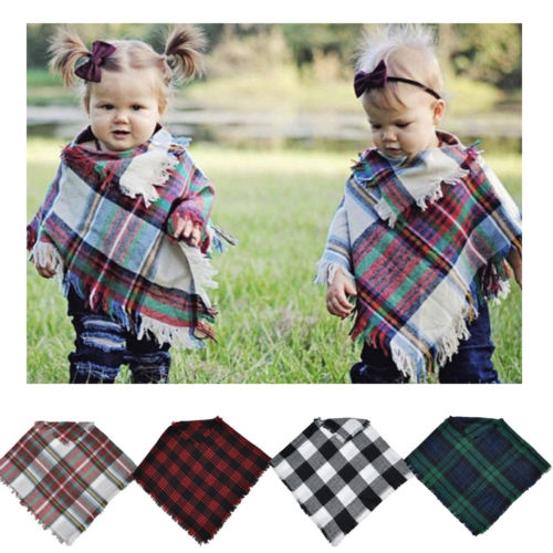 neue Fahion UNS Lagerbier freundlicher Baby Jungen Mädchen Kleinkind Jacke Mädchen Jungen Winter warm Plaid Wolle Schal Tippet Cappa