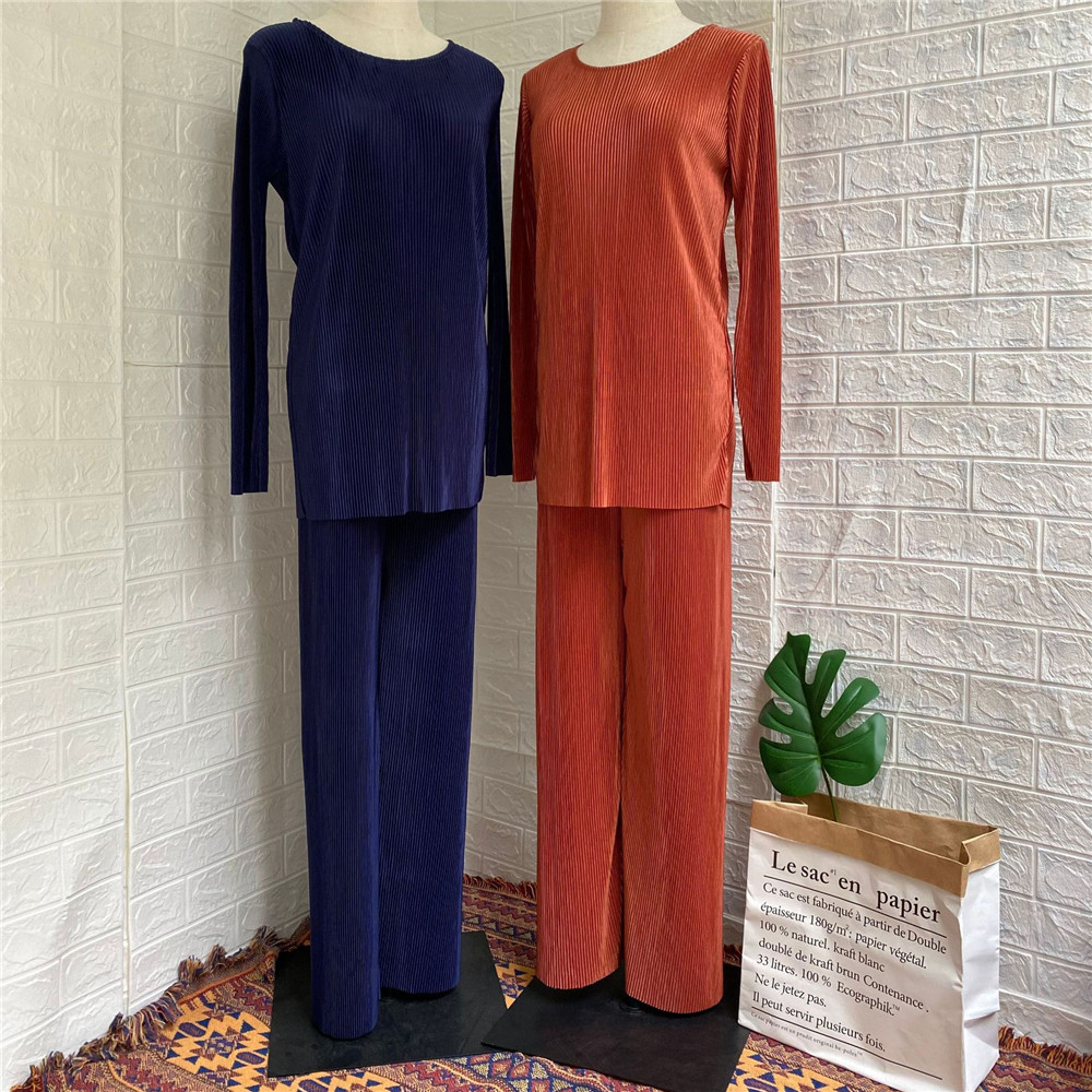 Ensemble 2 pièces pour femmes musulmanes, manches longues plissées, hauts, jambes larges, pantalons, costume, dubaï, Abaya, Kaftan turc, robe Eid Mubarak