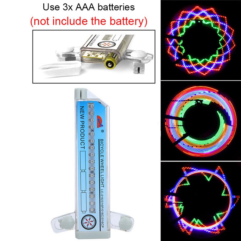 Luces para rueda de bicicleta, luz reflectante con 16 Flash, Lámpara decorativa resistente al agua