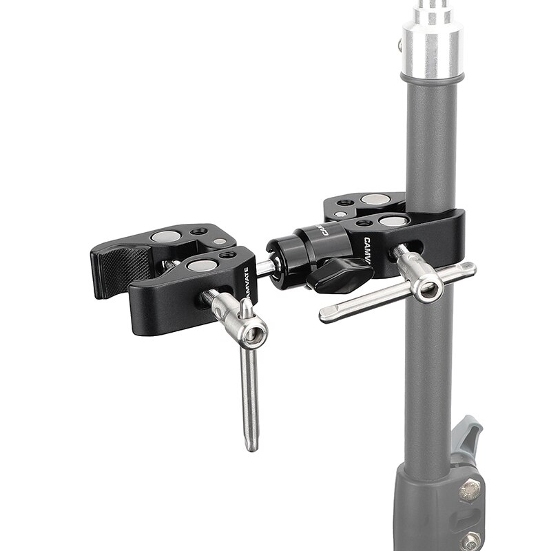 Hdrig doppel-super-krabben-greiferklemmen mit verstellbarem 1/4 -20 -kugelkopf-halterungsadapter für fotogeräte (universell einsetzbar)