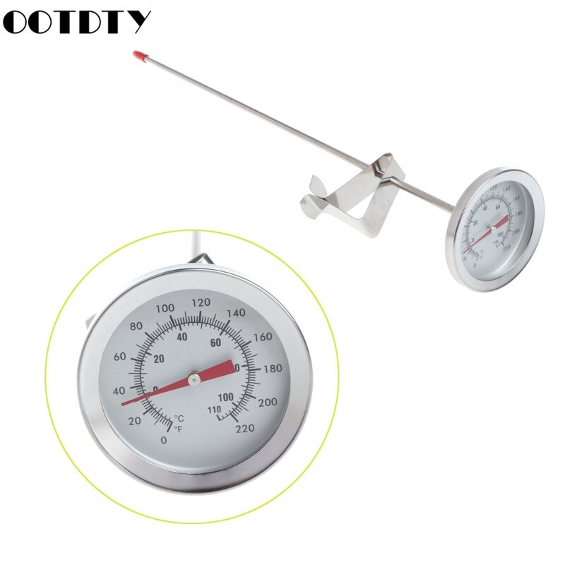 12" Stainless Steel Dial Thermometer Probe Homebrew Brew Kettle Temperature Measuring