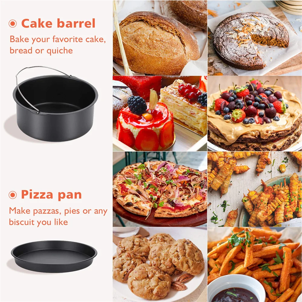 6/7/8 Zoll Runde Kuchen bilden Antihaft Backform Tablett Formen Luft Friteuse Korb Mit Griffen backformen Pizza Ofen Backformen