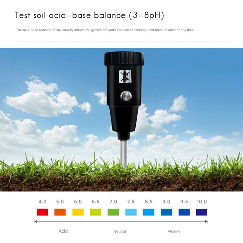 Soil PH &amp; Moisture Tester Meter With Long Electrode Probe Waterproof Soil Tester Kit Tools For Indoor &amp; Outdoor