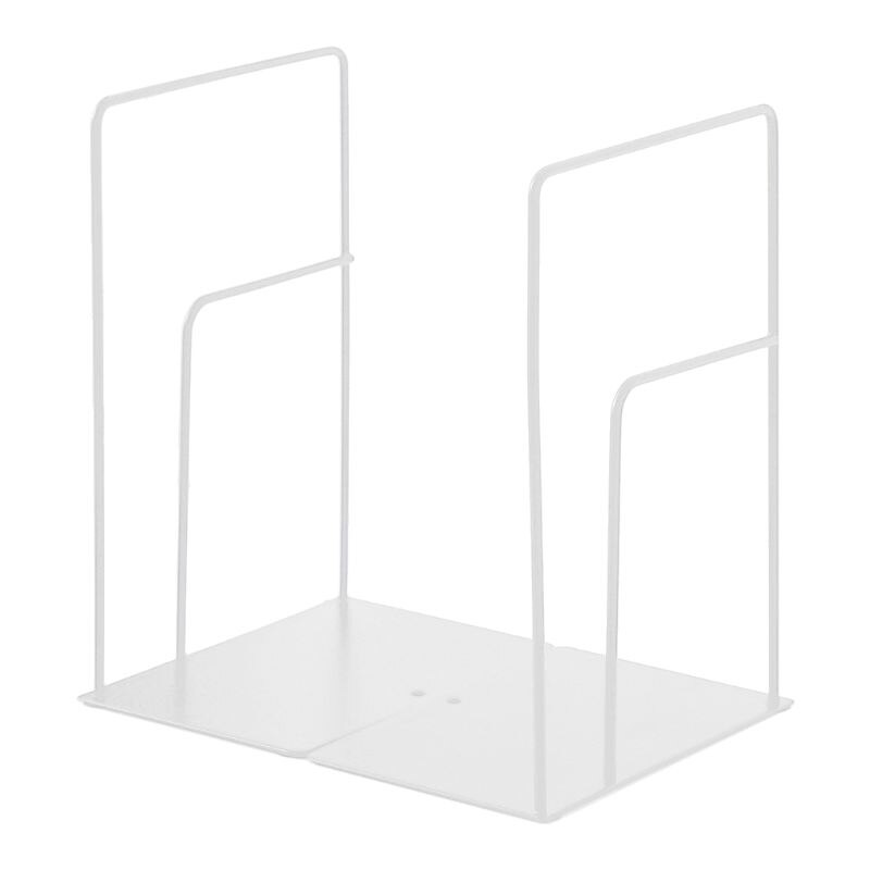 1 Pair Rectangle Bookends Book Stand Support Desktop Office Magazine Organizer Rack Shelf Holder