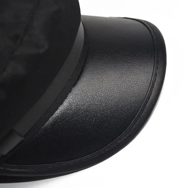 Chapeau en cuir PU automne chapeaux de marin pour hommes femmes Style britannique chapeau de voyage étudiant chapeau capitaine chapeau plat casquettes femmes chapeau