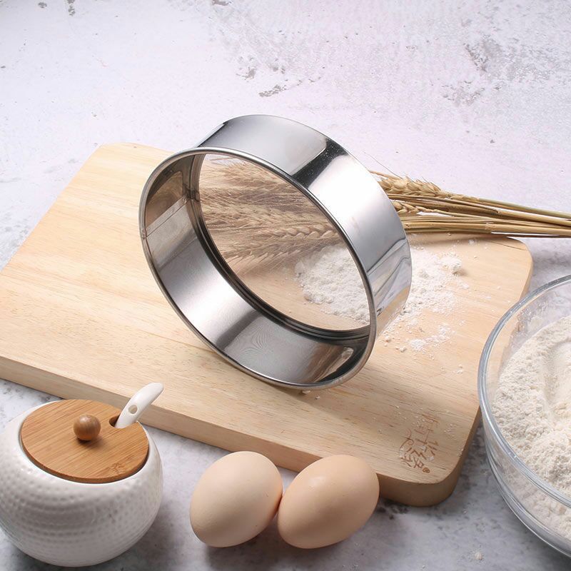 Stainless Steel Fine Mesh Strainers Flour Sieve 40 Mesh Round Sifter for Baking Cake Bread 6, 8,10, 12Inch Set of 4