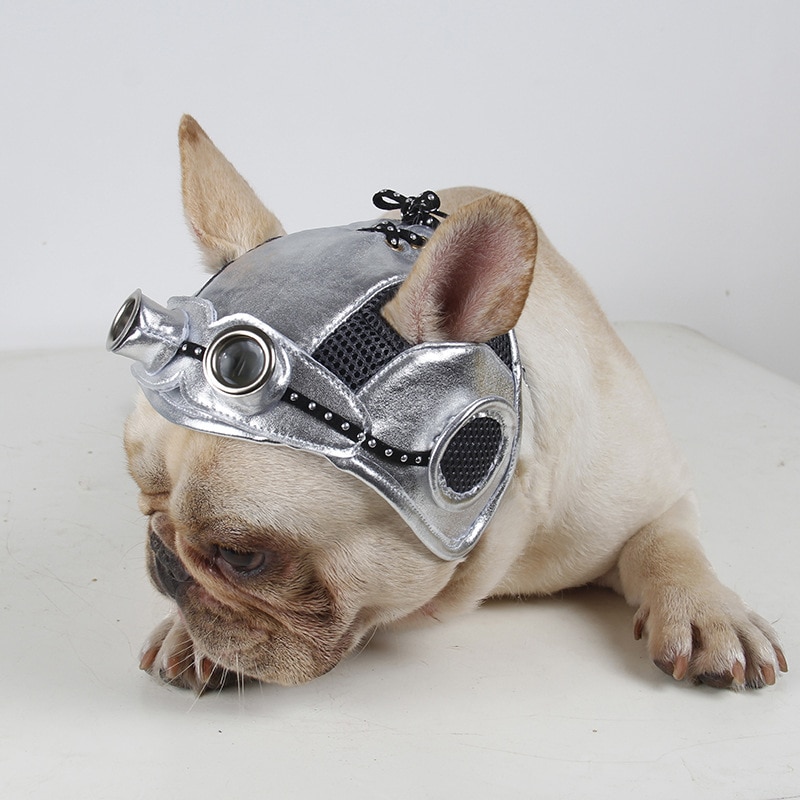 1Pc Zilver Zwart Verstelbare Open Oor Vintage Stijl Retro Piloten Hond Caps Kat Hoed Huisdieren Verjaardagsfeestje Festival cap Decor
