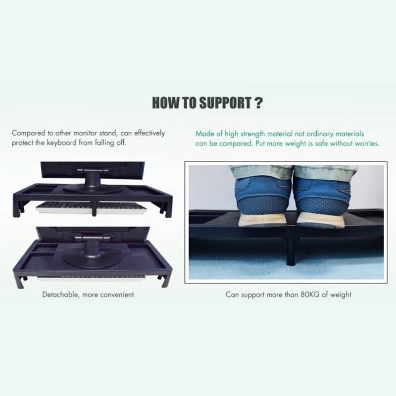 Computer desk, multi-function computer monitor stand, with 2+3 USB ports, ergonomic , removable, home office artifact