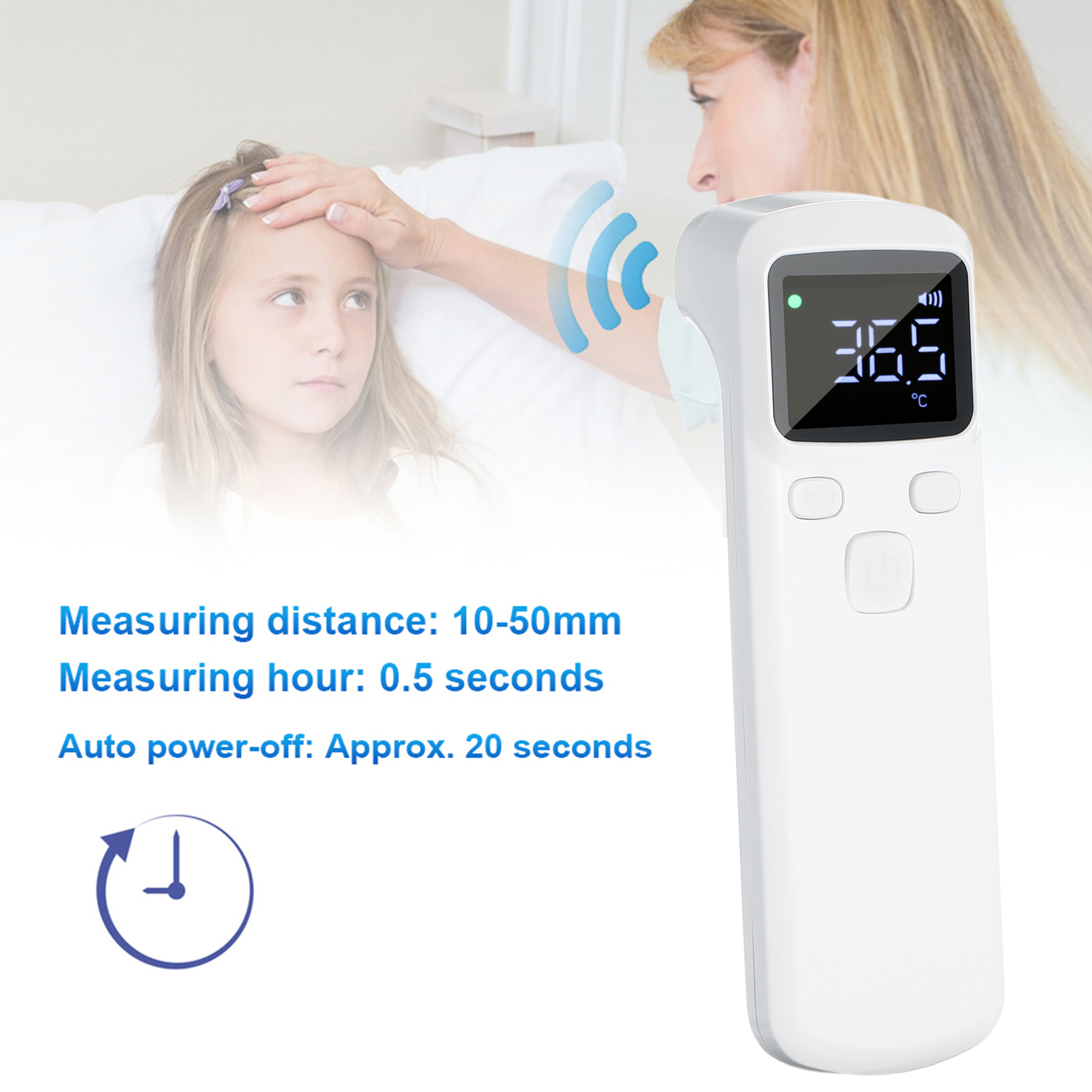 Infrared Forehead Thermometer Digital Thermometer Non-contact Body Temperature High Precision Measurement Device Fever Alarm: Type 2