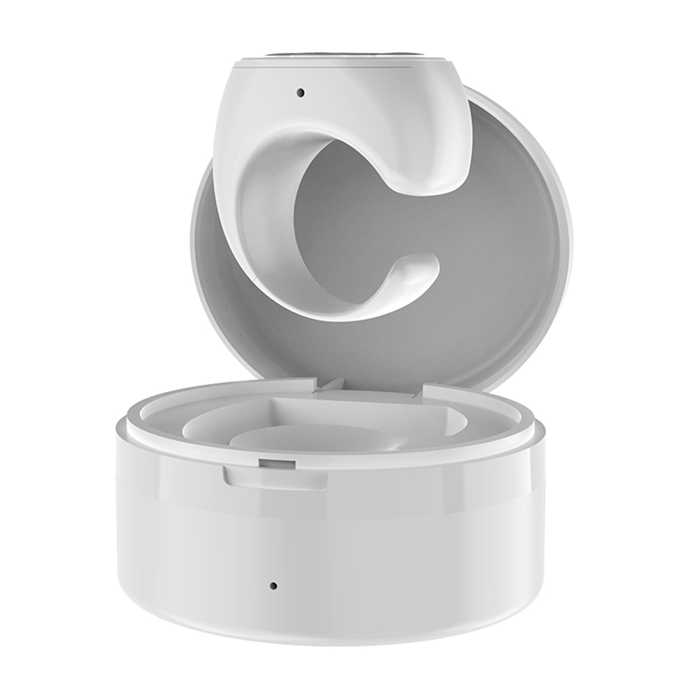 For TikTok Ring BT Remote Control with Charging Box Fingertip Selfie Video Controller Automatic Page Turner Browsing For Phone: WHITE