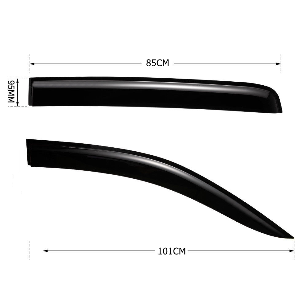 4 PCS Weather Shield Window Visor for Ford Ranger MK1 MK2 11-18 Double Cab Wildtrack Thickness Flexible Rain-proof Shiny