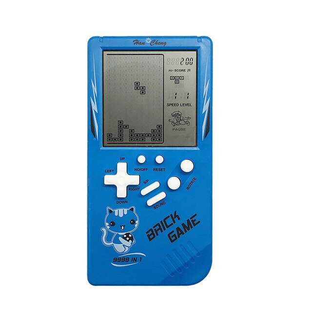 1 pc retro game console portable handheld game console lcd screen electronic game educational toy children's new year: Blue