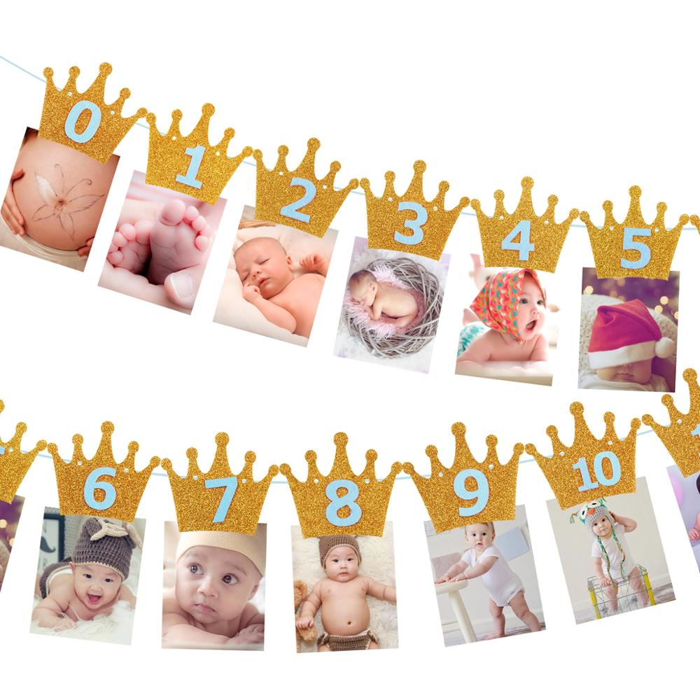PATIMATE Birthday Crown Hats 1st 2nd 3rd Birthday Party Decoration Princess Crown Baby Kid Cap One Year Birthday Decoration
