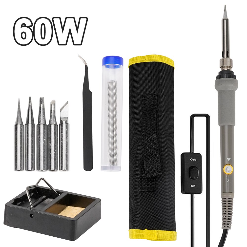 60W / 90W Soldering Iron Kit LED Digital Soldering Gun Adjustable Temperature Controlled Repair Electric 220V Tin Welding Tools: 60W welding gun setA / US