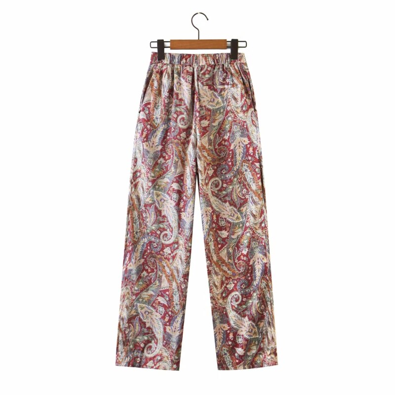 Zxqj vintage dam blommiga kostymer höst dam boho kostym casual kvinnlig chic blazer set flickor tvådelad set