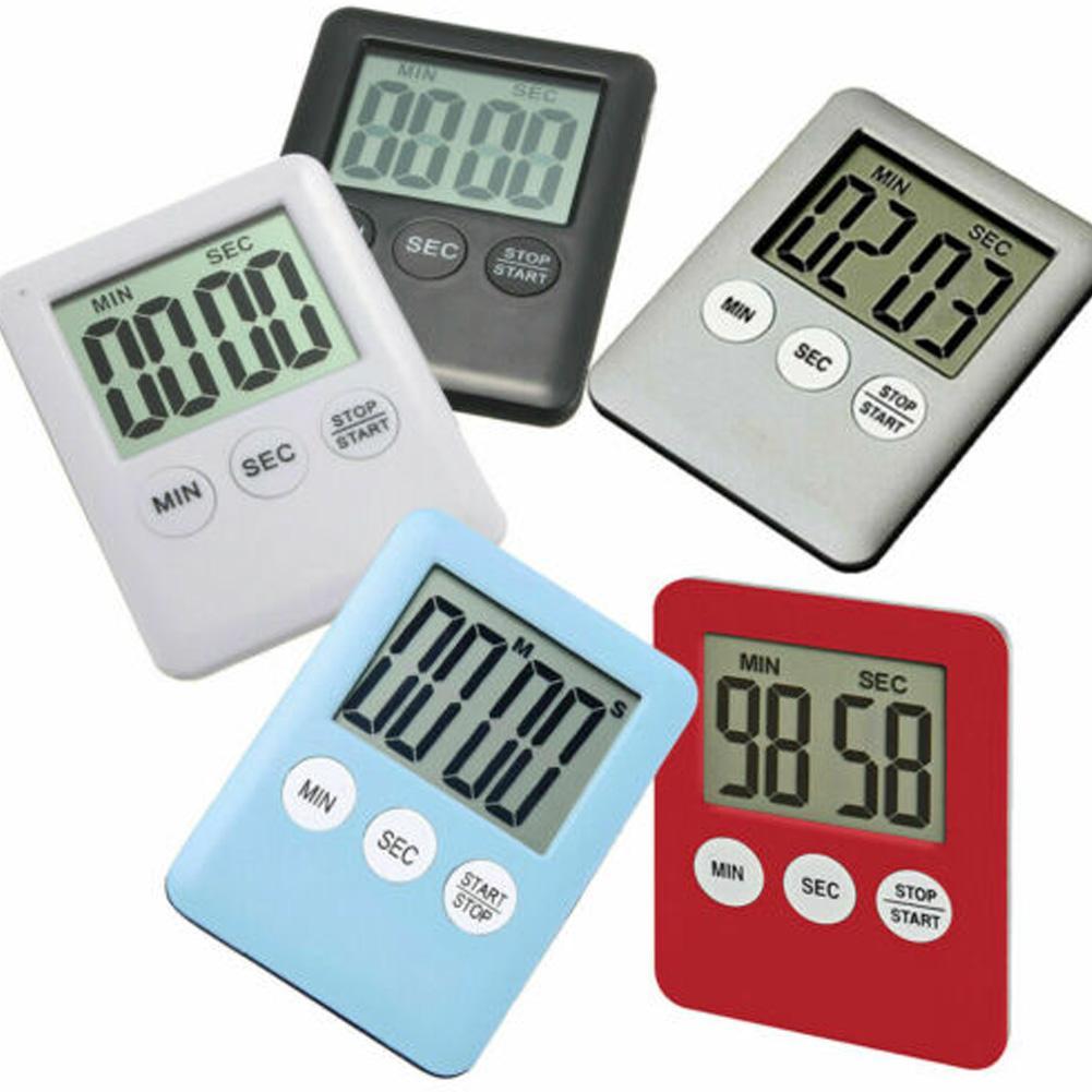 Alarm Timer Kitchen Mini LCD Digital Display Square Countdown Alarm Magnet Clock Cooking Count Up Sleep Stopwatch Clock Timer