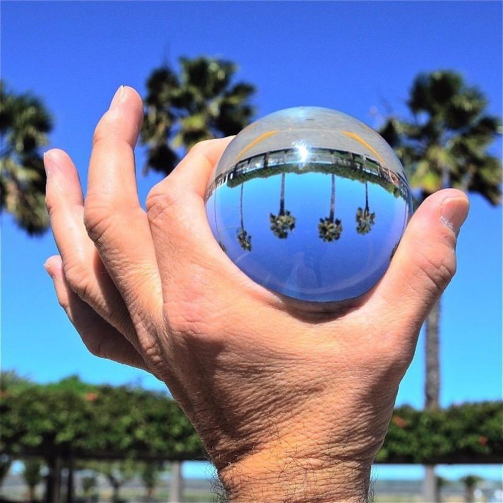 3cm Crystal Ball Photography Prop Meditation Ball Contact Juggling Glass Sphere Display (Transparent White)
