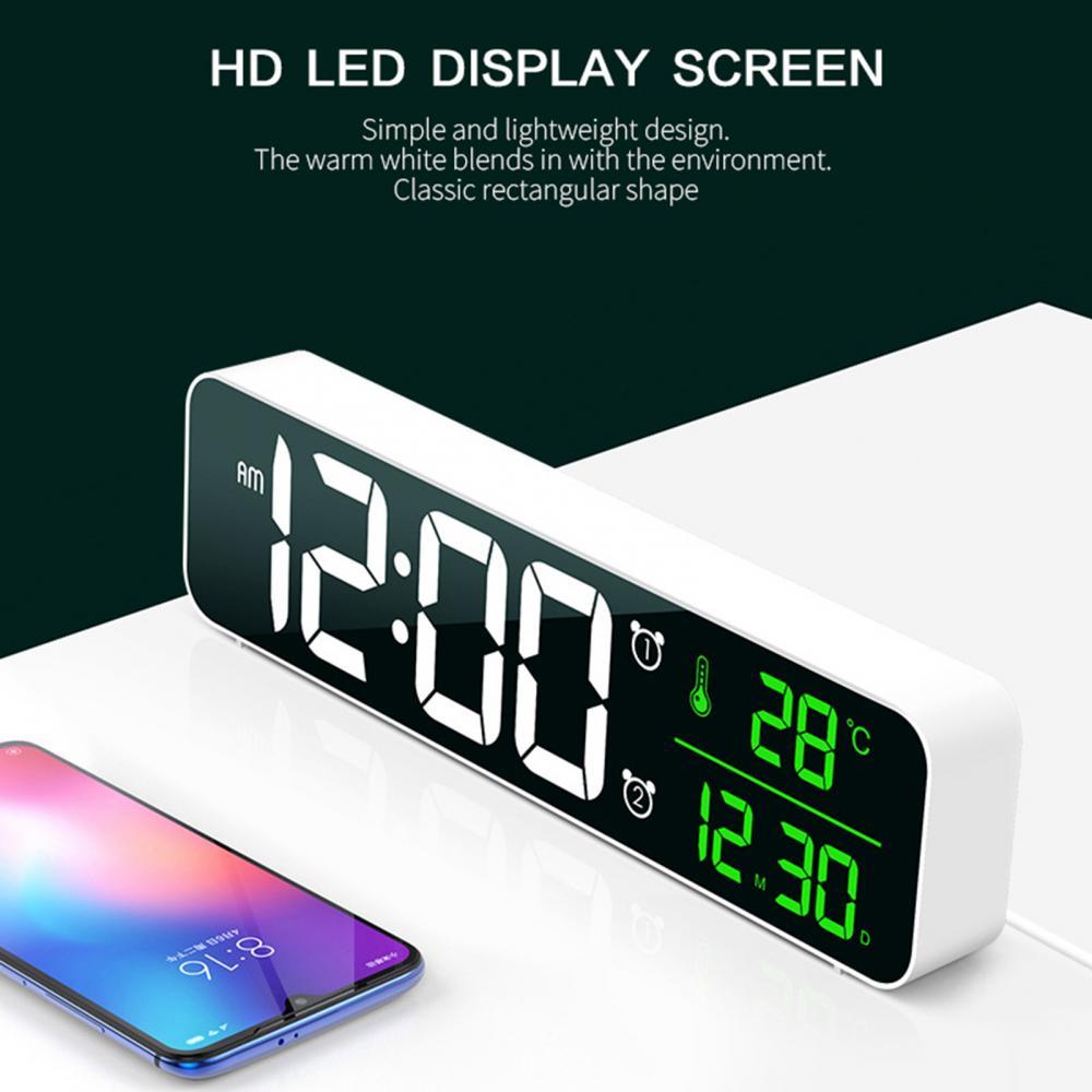 LED Digital Wecker Temperatur Musik Anzeige Uhr Elektronische Kunststoff Timer Großen Bildschirm Leuchtende Uhr Schlafzimmer Tisch Dekor