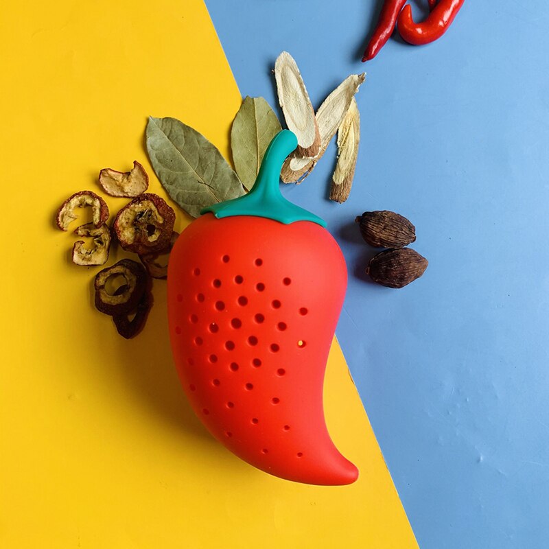 Chili Shape Spice Filter Stew And Soup Silicone Seasoning Bag Practical Kitchen Tools