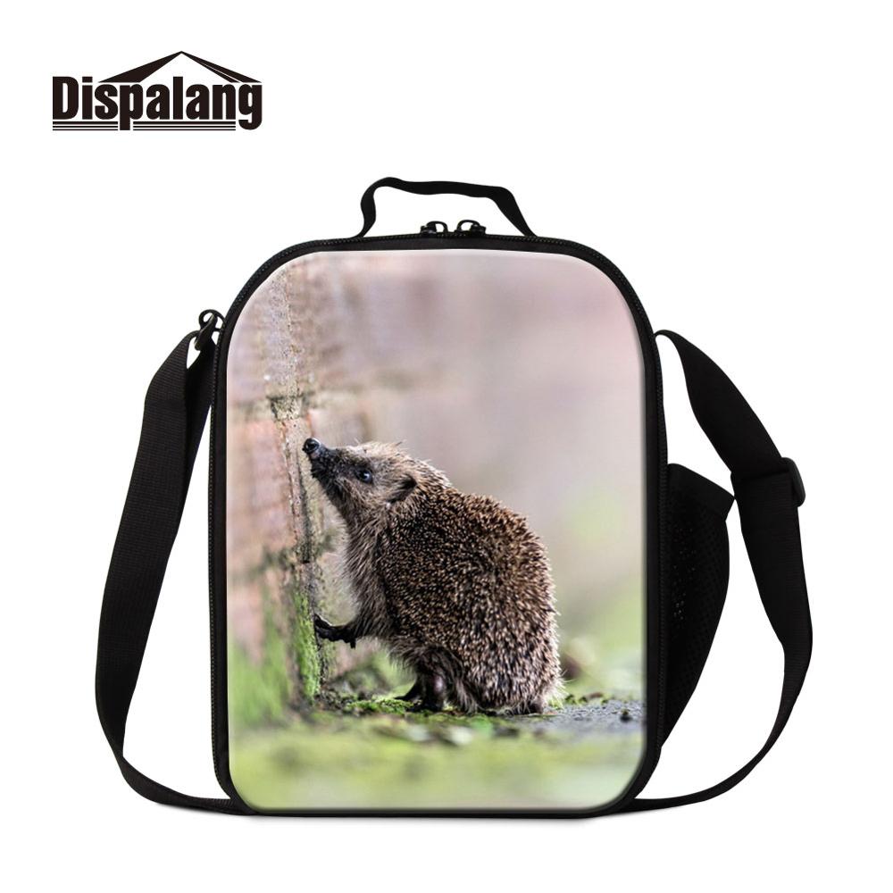 Dispalang Portable Lunch Pouch Insulated Hedgehog Word Thermal Girl Cooler Box Storage Bags for Kid Container Food Picnic Packet: Gray