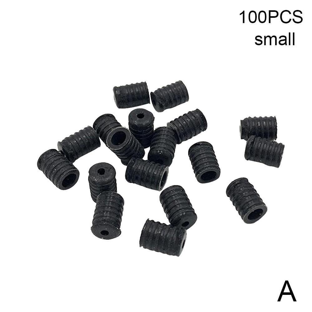 100Pcs 9/10Mm Platte Aanpassing Gesp Kralen Silicagel Bottons Voor Masker Elastische Koord Stopper Touw Slot diy Strap Cord End: small black