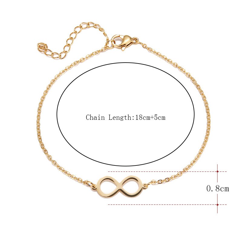 Dotifi Bracciale in Acciaio Inossidabile per Le Donne in Oro E Argento di Colore Infinity Figura 8 Pulseira Feminina Amante di Gioielli di Fidanzamento