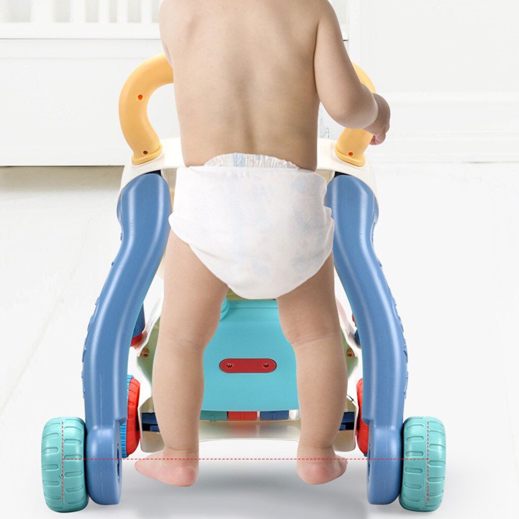 Baby rollator toddler baby klapvogn baby walker kid's early learning pædagogisk multifunktionel anti-rollover 8-16 måneders rollator