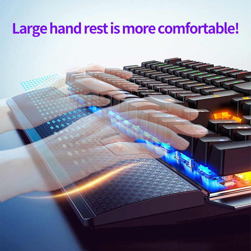 Professionele Gaming Echte Mechanische Toetsenbord Usb Wired 104 Keys Rgb Toetsenborden Voor Pc Computer Gamer Met Polssteun