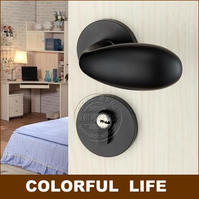 Black Small Round handles locks sets for Wooden doors,Space aluminum Double Bearing Mute lock,Hardware