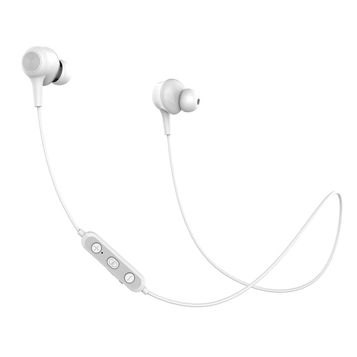 Langsdom  l17 draadloze hoofdtelefoon bluetooth 5.0 oortelefoon voor telefoon iphone headset magneet oordopje met microfoon stereo bluetooth oortelefoon: Een witte