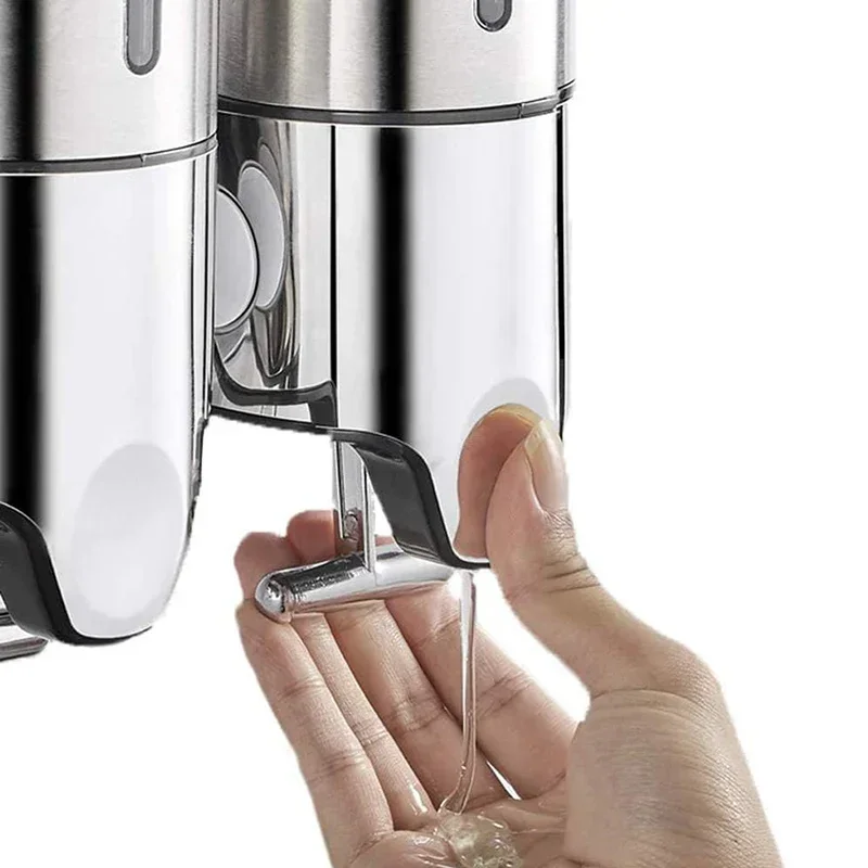 Kammer veggmontert baderomsdusjpumpe dispenser og arrangør - holder sjampo, dusjsåpe, til baderomskjøkken hotell