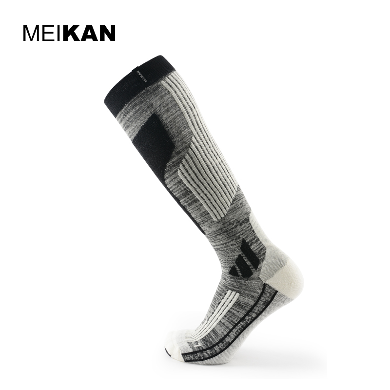 Mksk 2017001 mænd / kvinder merceriseret merino uld ski sokker udendørs tykkere frotté varmt knæ høje lange sokker
