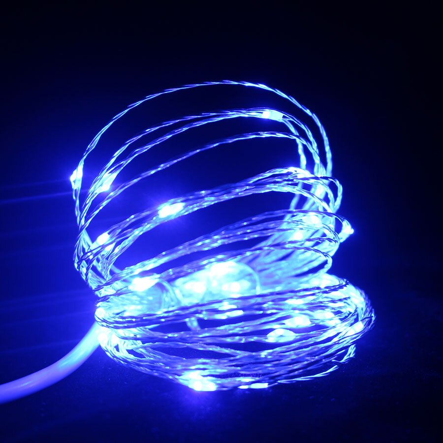 Gebühr Girlande Schnur LED Licht Dekor Weihnachten Außen Dekoration Bunte Gebühr Licht Dekoration 0,75 M 2M Zubehör: Blau / 0.75M 15LED