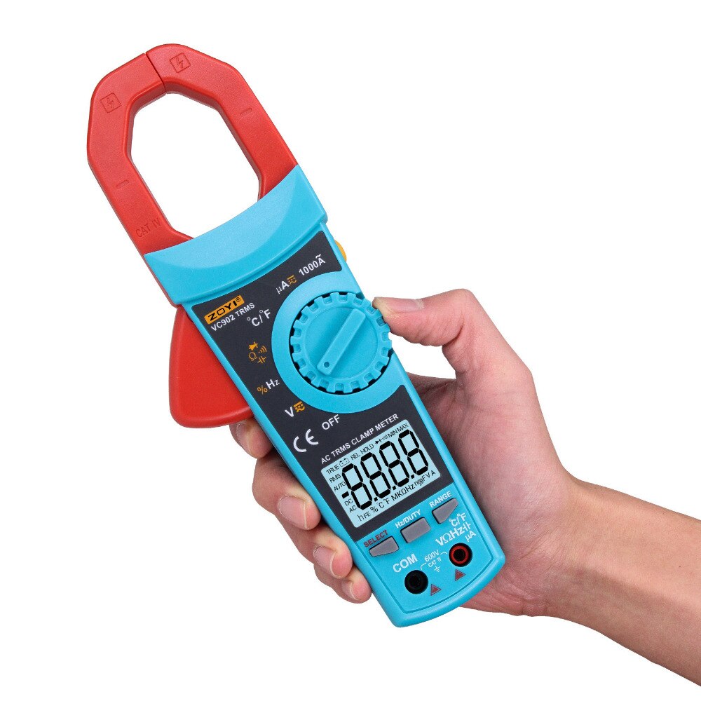 ZOYI digital Clamp meters VC902 clamp meter ac dc current 6000 counts Auto/Manual clamp meter true rms lcd digital clamp meter