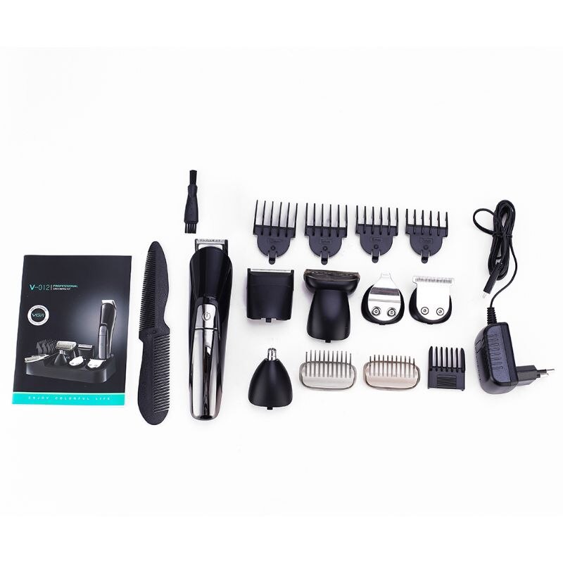 6 in 1 Electric Hair Clippers Beard Trimmer Barber Grooming Kit Rechargeable Cordless Haircut Machine