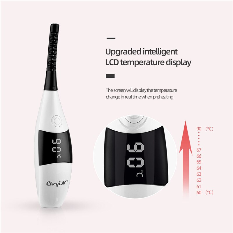 CkeyiN LED affichage Électrique Chauffé Recourbe-cils Maquillage Longue Durée Cils Curling USB Rechargeable Cils Outil De Curling 50